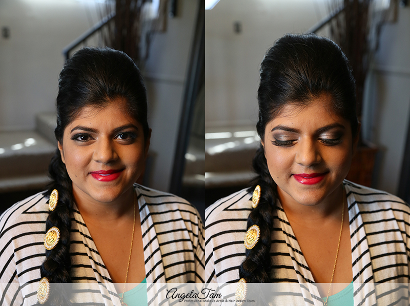 Malibu Indian Wedding Makeup and Hair | Gajra Bridal Braid Hair Style |  Smokey Dramatic Eye Makeup – Angela Tam | Makeup and Hair Team