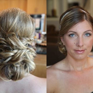 Brook Intercontinental Beverly Hills Wedding Caucasian Bride Makeup Artist Hair Stylist Updo Style