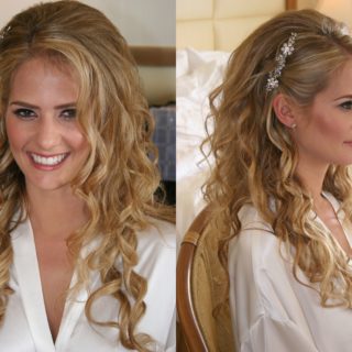 Amanda and Chris Wedding at Terranea Resort Rancho Palos Verdes Caucasian Bride Makeup Artista Hair Stylist Down Do Hair Style