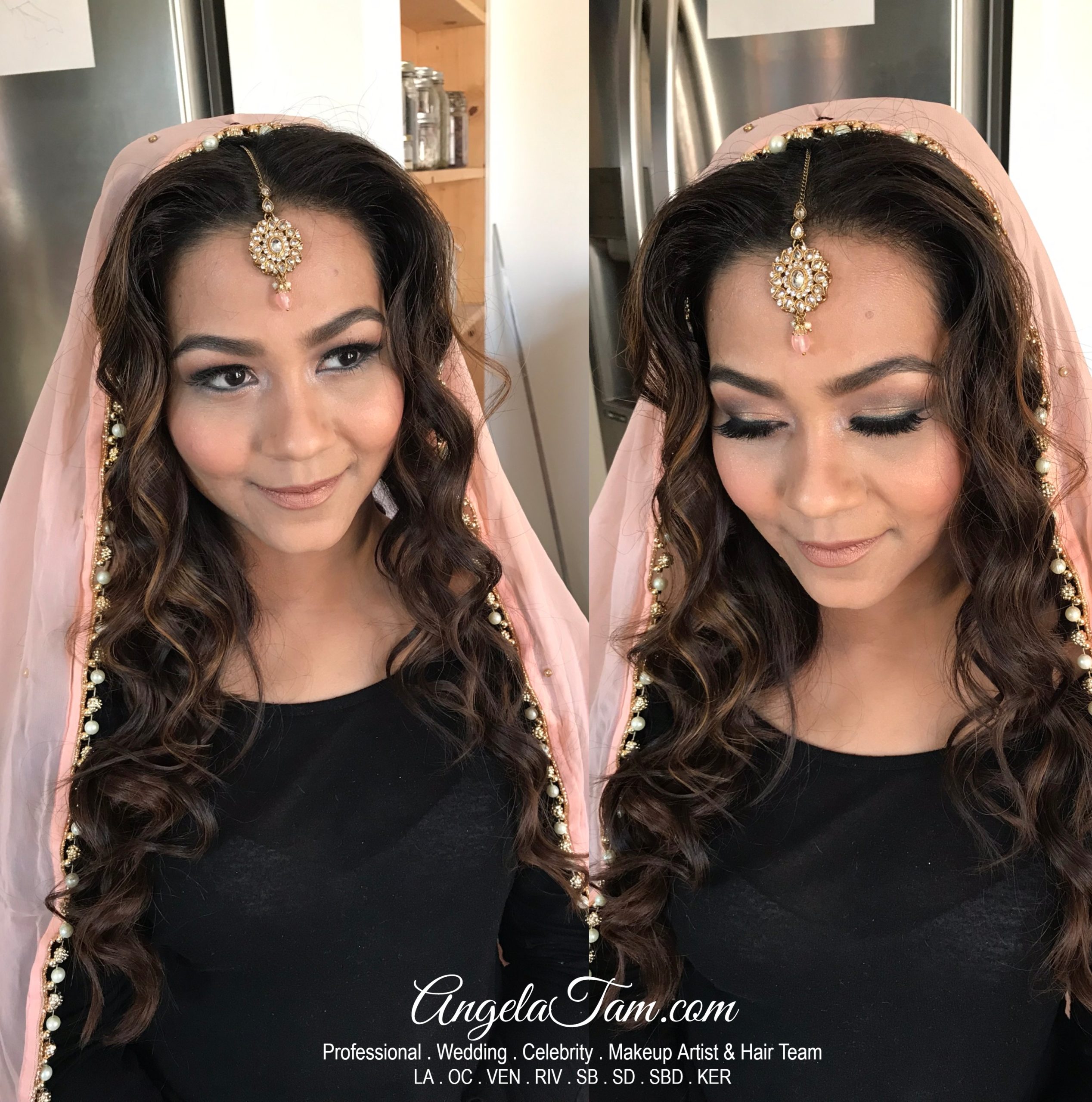 South Asian Indian Bride Rose | Pre-Wedding Sangeet Mehndi Henna Night at  Pasadena – Angela Tam | Makeup and Hair Team