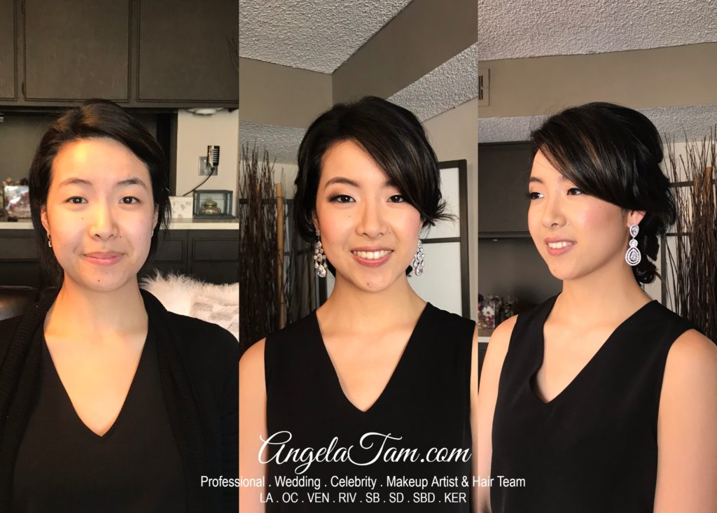 Asian Bride Leslie Soft Makeup Short Hair Updo Wedding Preview