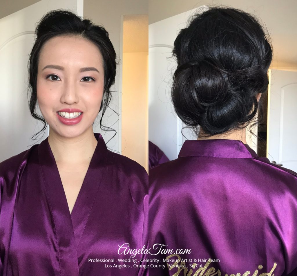 Asian Bridesmaid of Bride Paula Soft Pinky Eye Makeup