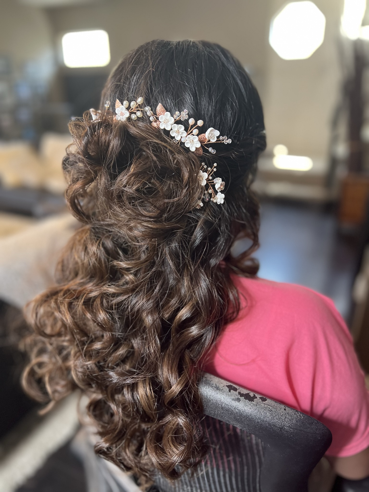 Half Up Half Down Curled Bun Half Up Half Down Curled Bun