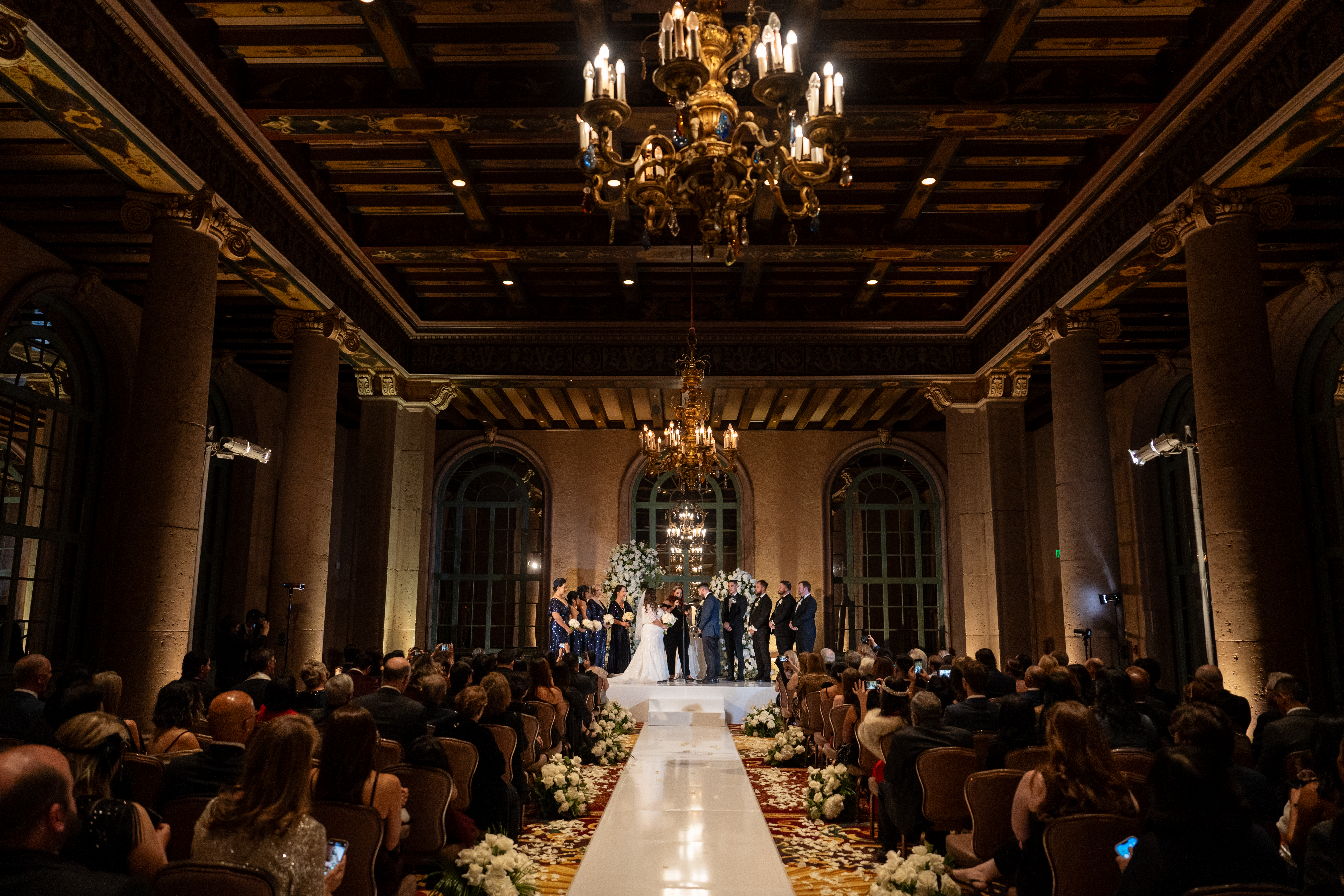The Millennium Biltmore Los Angeles Wedding, Vintage Gatsby 1920's Theme Wedding. Old Hollywood Wave Hair Style, Classic Red Lip Makeup Look by Angela Tam Glam Team | Beloved Glamorous LLC.