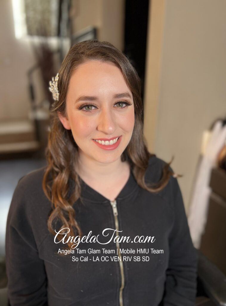 Soft Mono Peach Glam Makeup Look, George Bride Makeup Look. Angela Tam Glam Team | Beloved Glamorous LLC. Makeup Artists and Hair Stylists for Weddings and Events in Los Angeles County, Orange County, Ventura County, Riverside County.