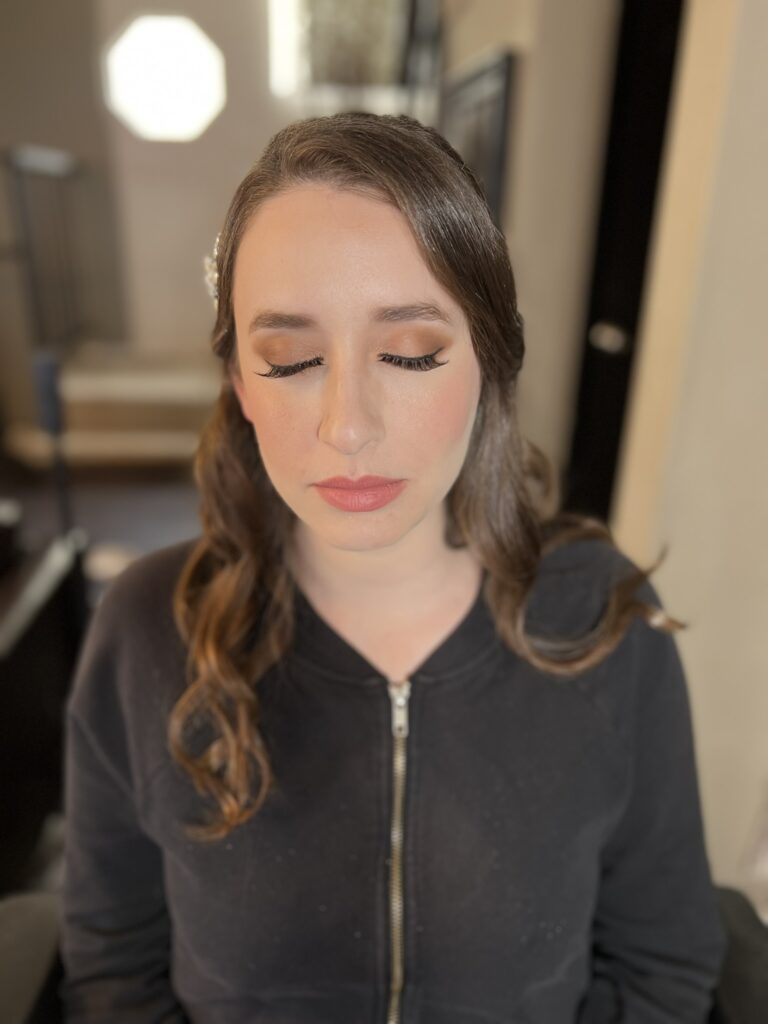 Soft Mono Peach Glam Makeup Look, George Bride Makeup Look. Angela Tam Glam Team | Beloved Glamorous LLC. Makeup Artists and Hair Stylists for Weddings and Events in Los Angeles County, Orange County, Ventura County, Riverside County.