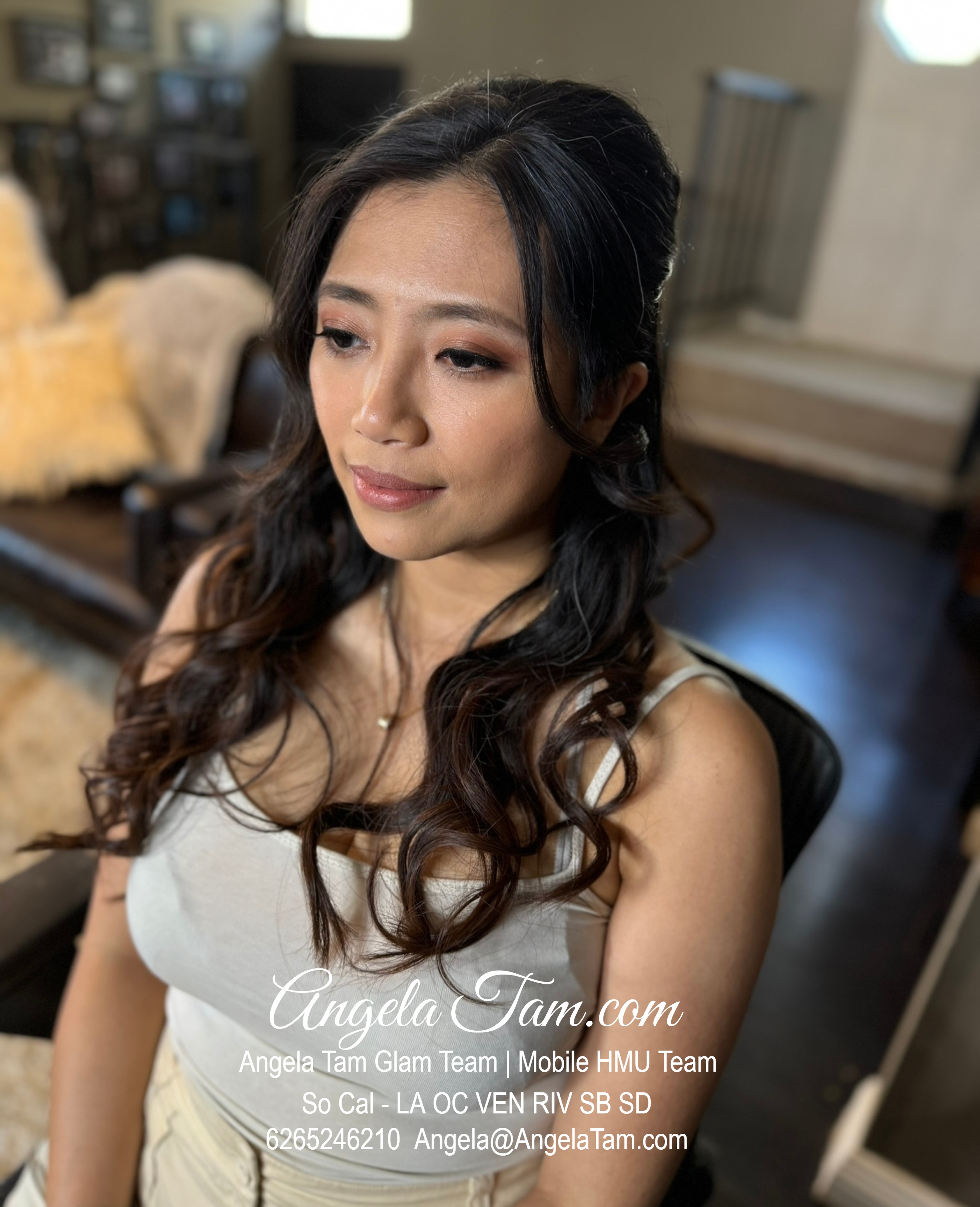 Soft Glam Glowy Makeup Bridal Look, Wedding Makeup. Beautiful Bride Makeup Looks. Angela Tam Glam Team | Beloved Glamorous LLC. Makeup Artists and Hair Stylists for Weddings and Events in Los Angeles County, Orange County, Ventura County, Riverside County. AngelaTam.com Angela@AngelaTam.com 6265246210