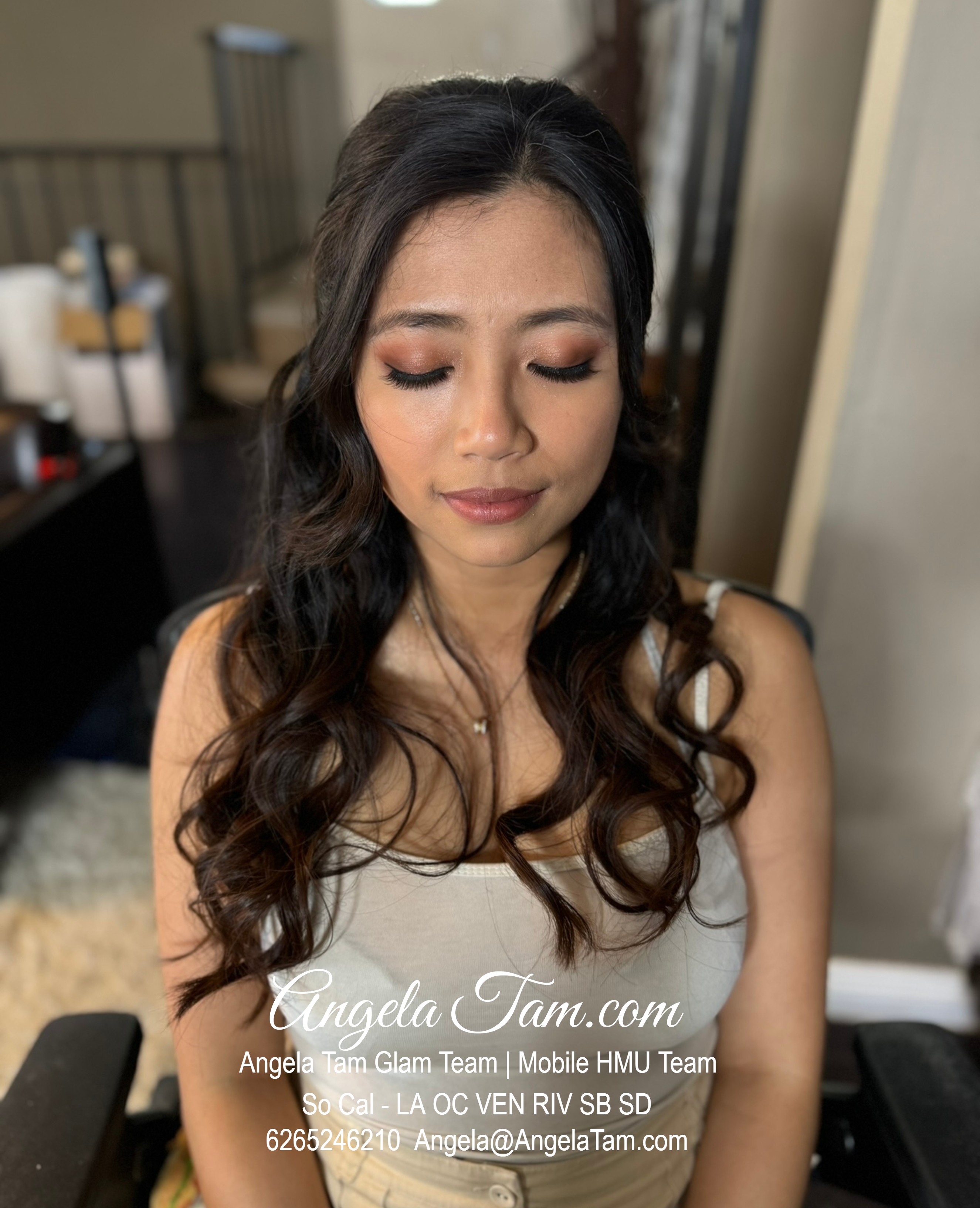 Soft Glam Glowy Makeup Bridal Look, Wedding Makeup. Beautiful Bride Makeup Looks. Angela Tam Glam Team | Beloved Glamorous LLC. Makeup Artists and Hair Stylists for Weddings and Events in Los Angeles County, Orange County, Ventura County, Riverside County. AngelaTam.com Angela@AngelaTam.com 6265246210