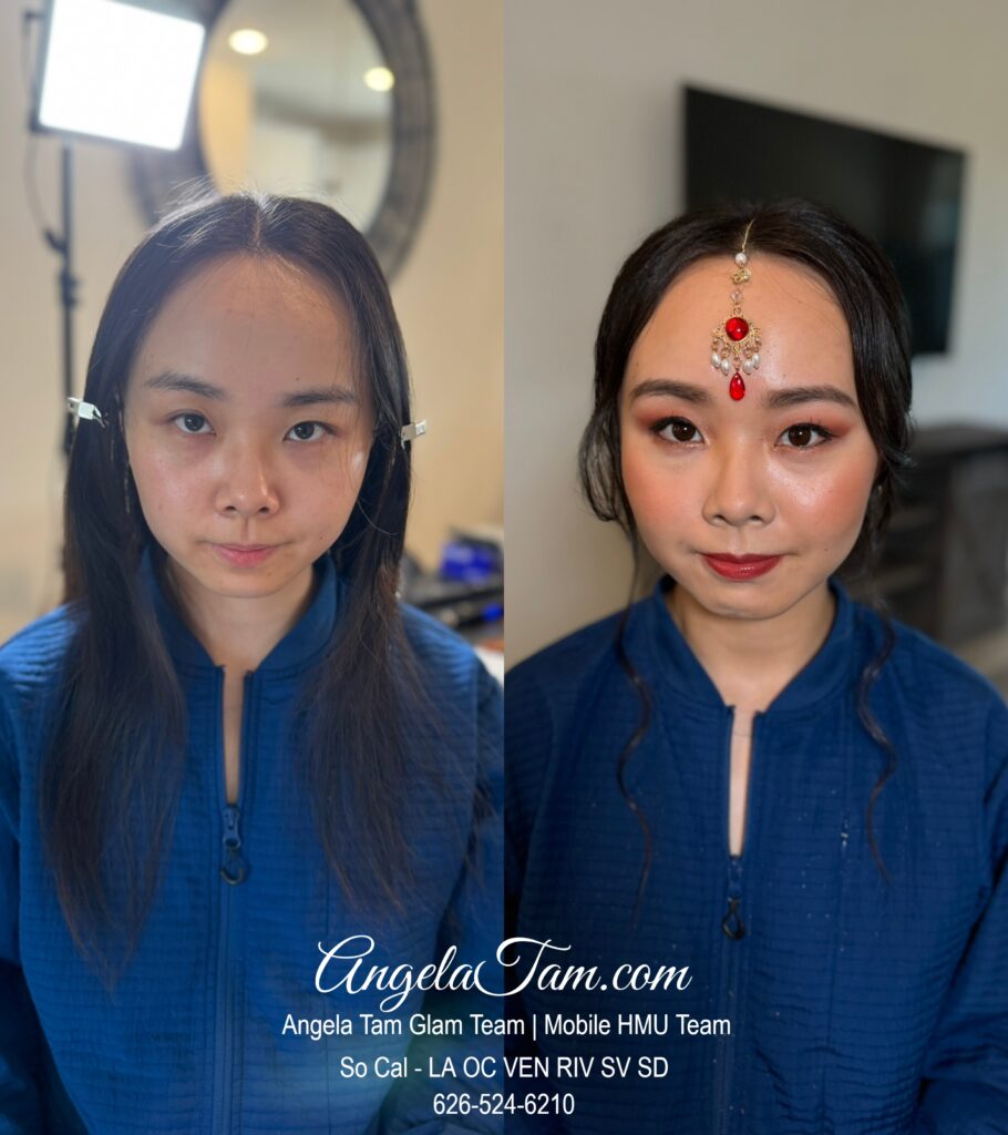 Chinese Asian Soft Glam Makeup Look, South Asian Indian Maharani Wedding Makeup. Beautiful Bride Makeup Looks. Angela Tam Glam Team | Beloved Glamorous LLC. Makeup Artists and Hair Stylists for Weddings and Events in Los Angeles County, Orange County, Ventura County, Riverside County. AngelaTam.com Angela@AngelaTam.com 6265246210