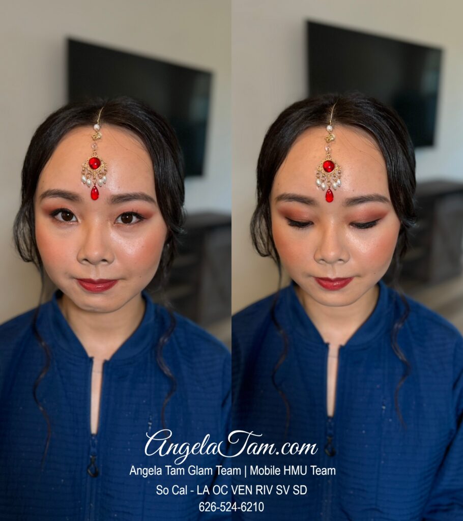 Chinese Asian Soft Glam Makeup Look, South Asian Indian Maharani Wedding Makeup. Beautiful Bride Makeup Looks. Angela Tam Glam Team | Beloved Glamorous LLC. Makeup Artists and Hair Stylists for Weddings and Events in Los Angeles County, Orange County, Ventura County, Riverside County. AngelaTam.com Angela@AngelaTam.com 6265246210