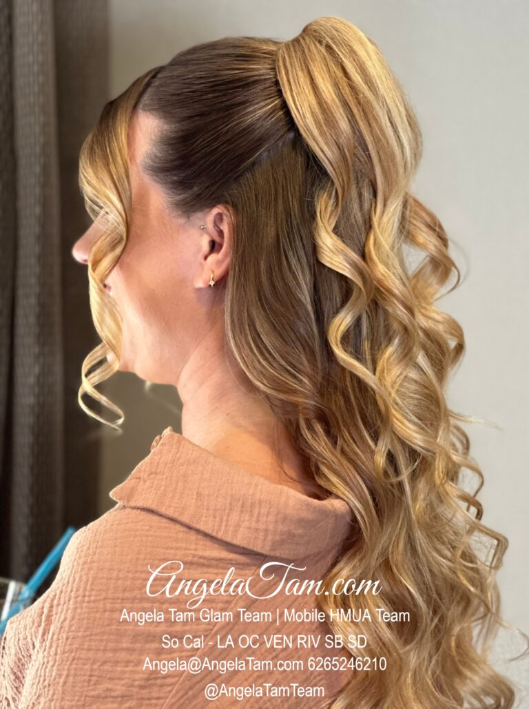 Voluminous Half Up Look Hair Style by Angela Tam Glam Team | Beloved Glamorous LLC. Mobile HMUA Team. Makeup Artists and Hair Stylists for Weddings and Events in Los Angeles County, Orange County, Ventura County, Riverside County. AngelaTam.com Angela@AngelaTam.com 6265246210