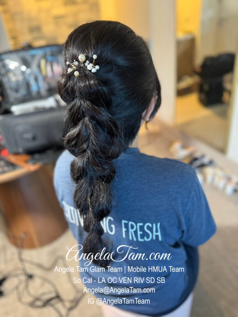 Palisades Park Hilton Santa Monica Glam Hair by Angela Tam Glam Team | Beloved Glamorous LLC. Mobile HMUA Team. LGBT, Same Sex Wedding HMUA Team. Makeup Artists and Hair Stylists for Weddings and Events in Los Angeles County, Orange County, Ventura County, Riverside County.